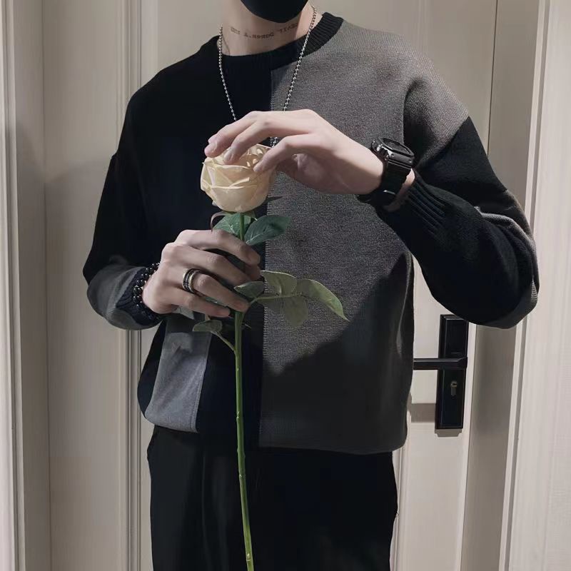 Áo Sweater Dệt Kim Cổ Tròn Thời Trang Thu Đông Cho Nam Giới