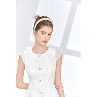 Váy Tweed trắng phẩy vàng phối tơ bèo Molly dress by MARGERIE