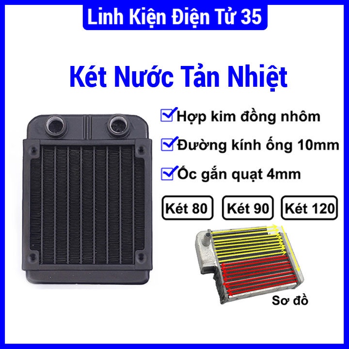 Khay nước tản nhiệt 80/90/120 10mm ống thẳng làm mát hệ thống tản nhiệt của máy móc