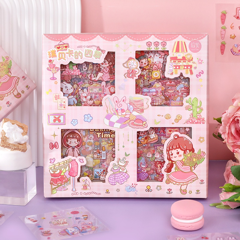 Mr. Paper 4 phong cách  100 vé/hộp  Dán nhãn  Phim hoạt hình dễ thương  kawaii  Dán nhãn  Lều của bàn tay  Ghi chú  Nhật ký  Tấm thiệp điện tử  Trang trí  Cắt dán  Vật liệu