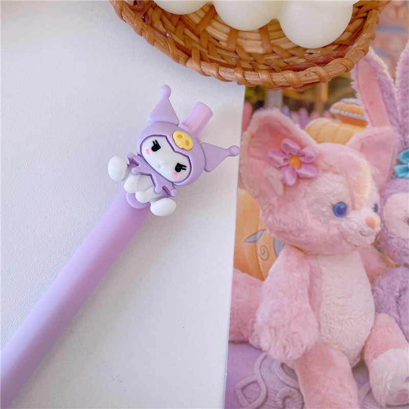 Bút Mực Đen Họa Tiết Hoạt Hình Sanrio Kuromi Melody Cinnamoroll Dễ Thương Cho Nữ