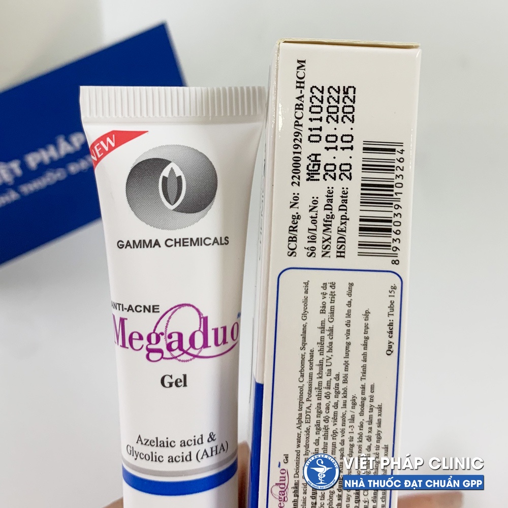 Megaduo Gel 15g - Bản AHA và Plus Retinal 1.0 - Dưỡng da, giảm mụn