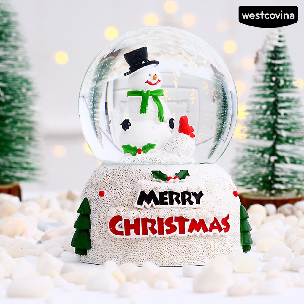 [Hot]☃Cầu Tuyết Trang Trí Giáng Sinh Có Đèn Nhiều Màu