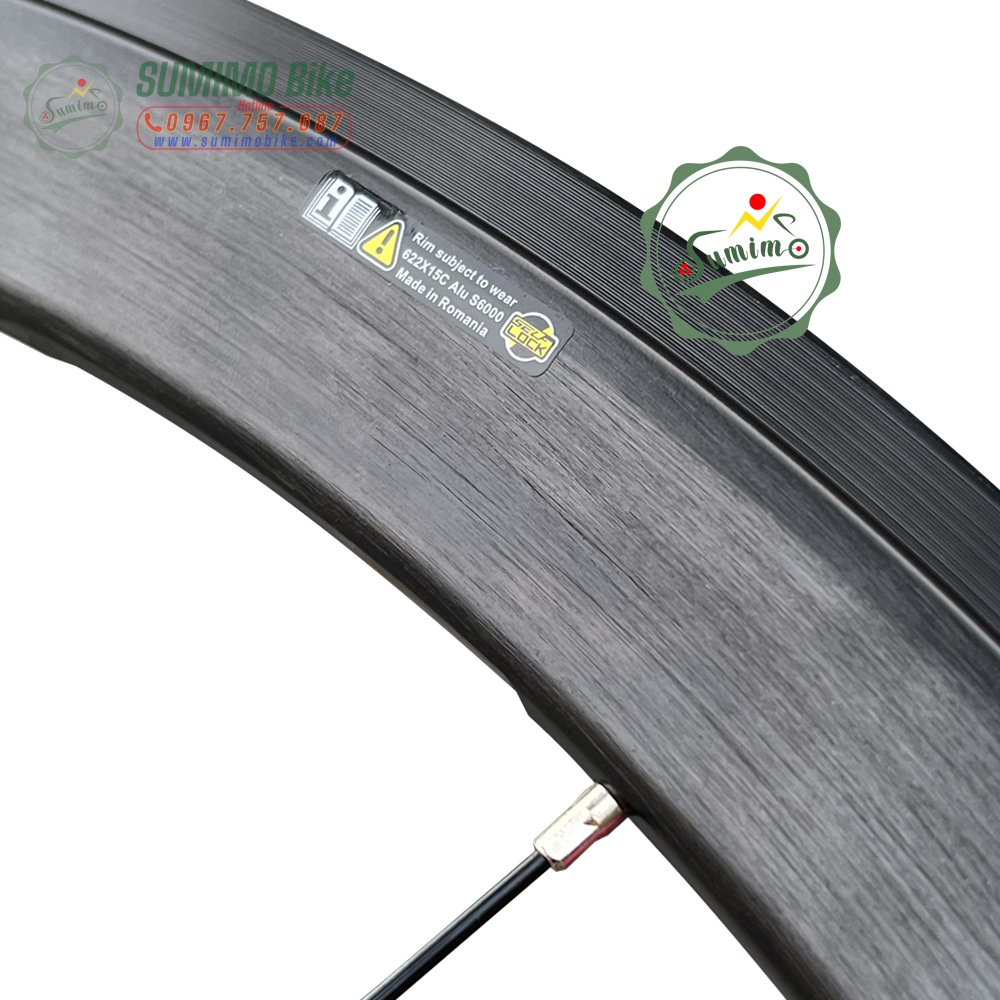 Bánh bộ nhôm MAVIC Cosmic Pro 700c 4cm - Đùm áo carbon - Thắng vành - Tem vàng