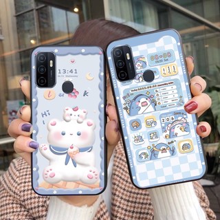 Ốp lưng Oppo A53 gấu xanh đỏ ốp gấu cute bo viền