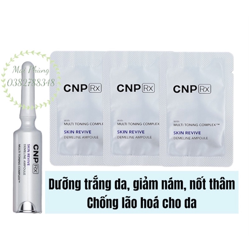 [MỚI] Gói Tinh chất huỷ nám, tàn nhang dưỡng trắng da CNP Rx Skin Revive Demeline Ampoule