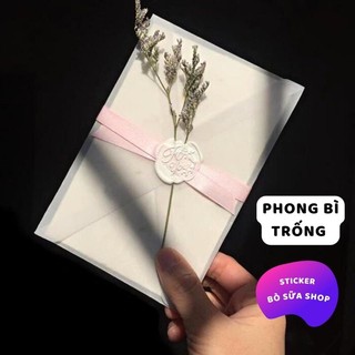 Phong bì thư giấy trắng mờ tinh tế, sang chảnh đựng thiệp mời hình chụp thư mời 11 x 16cm, 7 x 10cm Stickerbosuashop