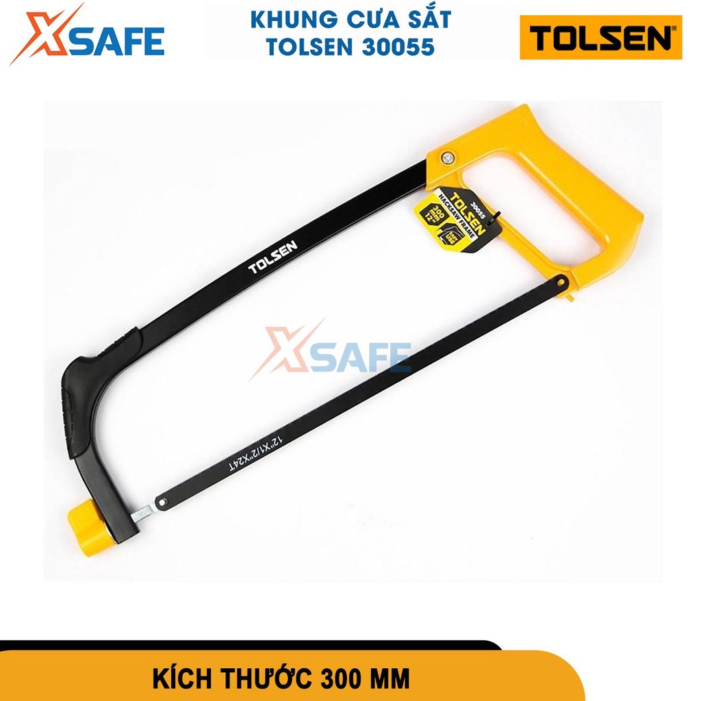 Khung cưa cầm tay cao cấp Tolsen 30055 kích thước 300mm, khung thép chắc chắn, tay cầm nhôm bền chắc - chính hãng