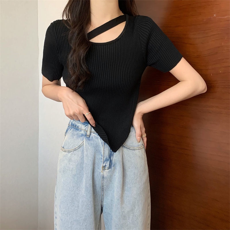 [Giao Ngay] Áo Thun Lụa Lạnh Tay Ngắn Màu Trắng Thời Trang Xuân Hè Cho Nữ