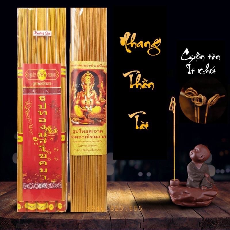 Nhang Thần Tài Thái Lan Nhập Khẩu Chính Hãng- Nhang Vàng Tài Lộc - Hương Sạch Không Khói