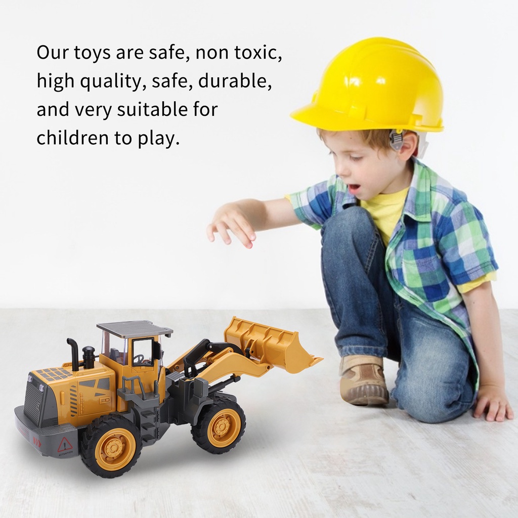 Có thể bán buôn 8 kênh Phiên bản hợp kim Máy xúc đẩy hàng Đồ chơi điều khiển từ xa máy xây dựng Vermont055 Hàng giao ngay