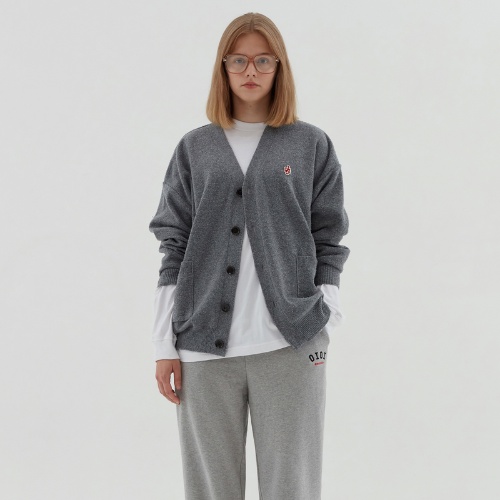 Áo cardigan basic OiOi Rose chính hãng nhiều màu size đại | BASIC PATCH KNIT CARDIGAN