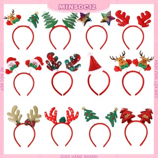 Băng đô bờm cài tóc kẹp tóc NOEL hình sừng hươu tuần lộc giáng sinh kính noen nhiều mẫu giá rẻ