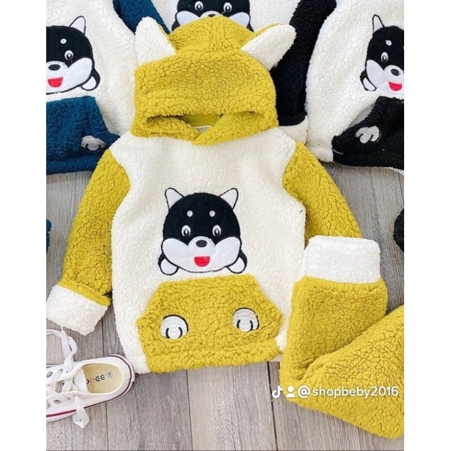 Bộ lông hình chú cún cực dày, cực mềm,cực cute cho né trai và bé gái (7-18kg)