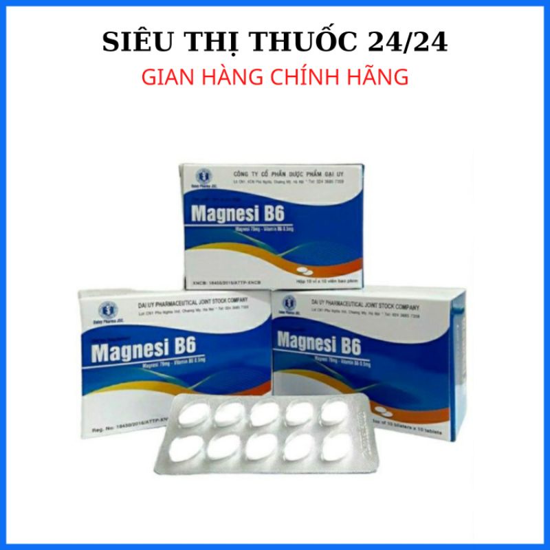 Viên uống MAGNESI B6 ⚡ CHÍNH HÃNG ⚡ Viên uống bổ sung Magnesi và Vitamin B6 cho cơ thể