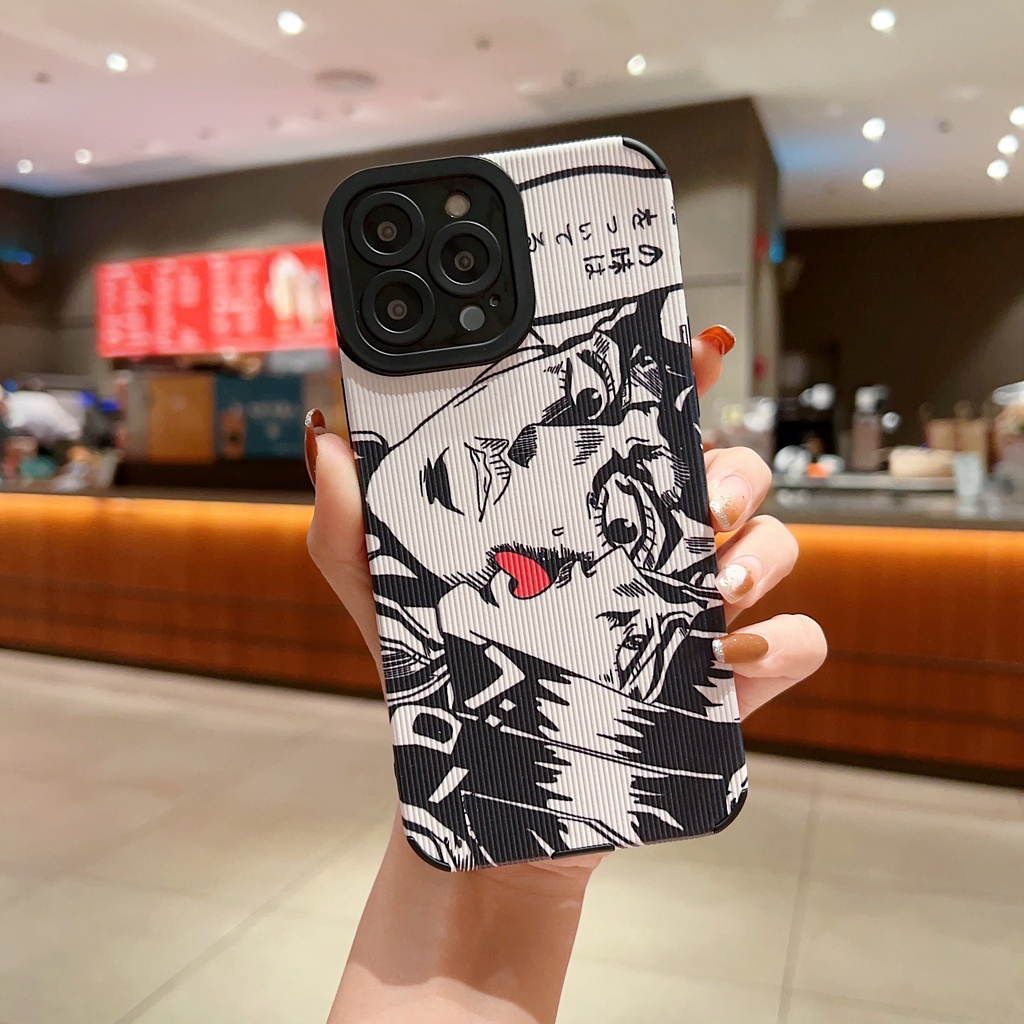 Ốp Điện Thoại Da Chống Sốc Họa Tiết Hoạt Hình Cho iPhone 14 / 13 / 12 / 11 / X / 8 / 7P