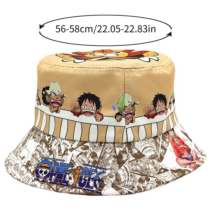 Nón bucket Chống Nắng In Họa Tiết Hoạt Hình One Piece Thời Trang Mùa Hè Cho Nam Và Nữ