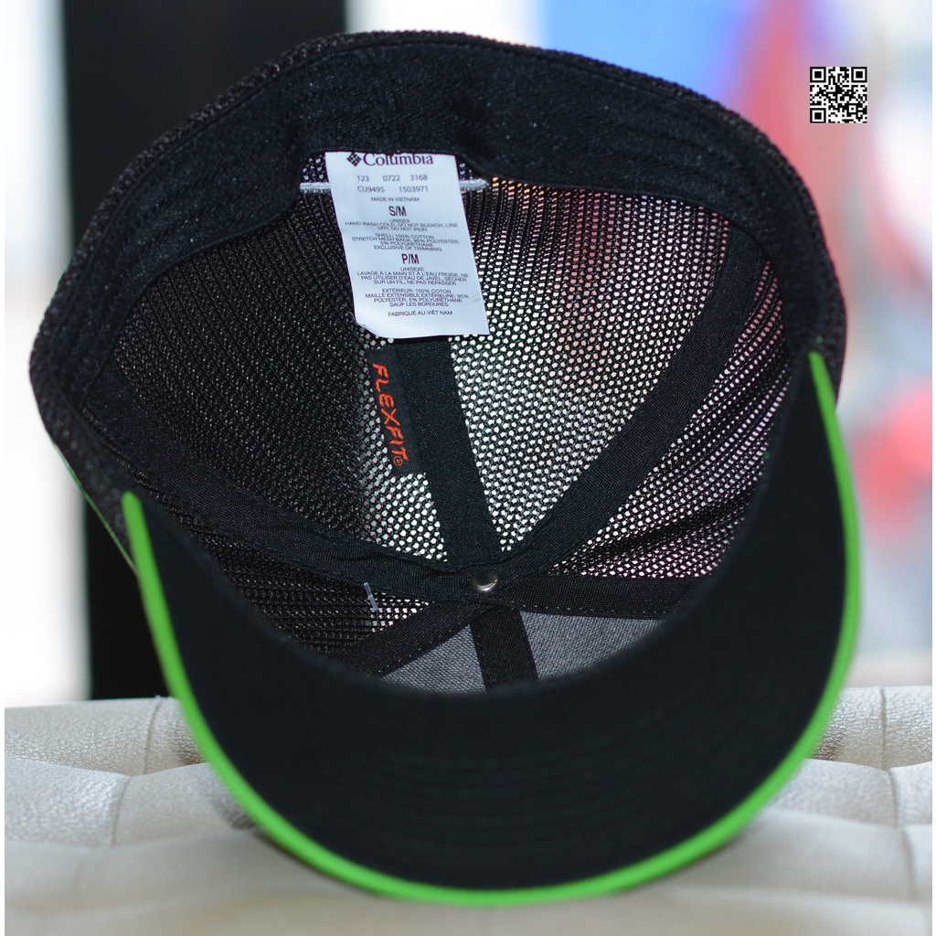Nón lưỡi trai lưới thể thao navy xanh green neon thời trang,Mũ lưới bít đuôi Columbia logo con cá PFG cap