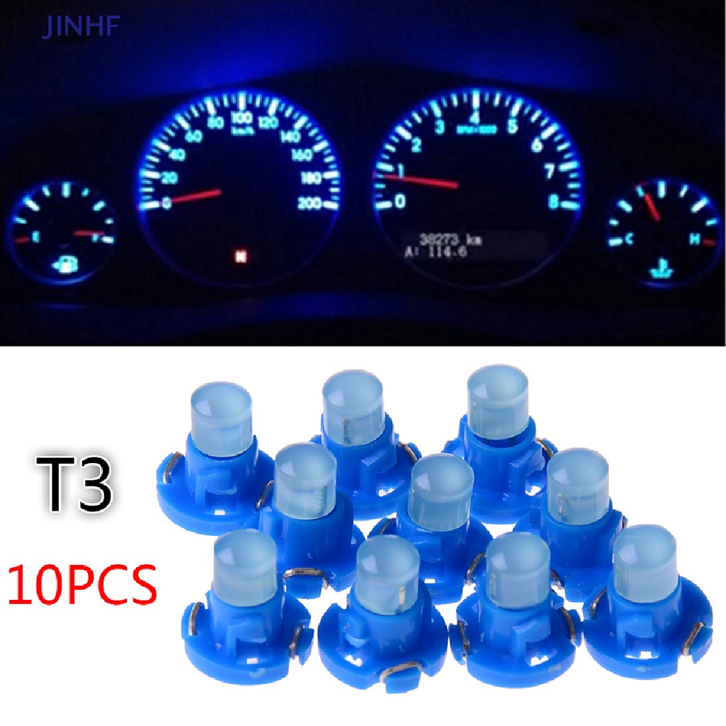 Bóng Đèn led Xanh Dương JINHF 10x T3 Gắn Bảng Điều Khiển Cho Xe Hơi Phụ Kiện Trang Trí Xe Hơi JINHF Chất Lượng Cao