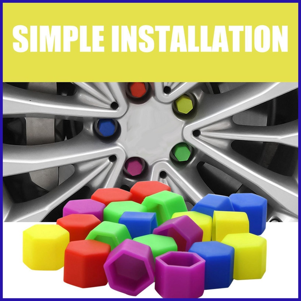 Bộ 20 Nắp Silicon Mềm 21mm Bọc Ốc Vít Chuyên Dụng Cho Xe Hơi