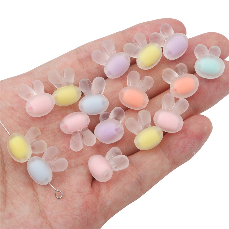 Hạt Acrylic Trong Suốt Hình Thỏ / Trái Tim / Cánh Hoa / Cánh Hoa Làm Vòng Tay / Tóc Handmade diy