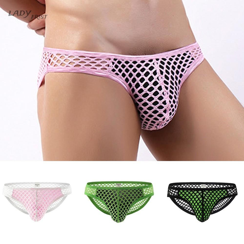 Men Lingerie Panties See Through Transparent Trunks Underwear Breathable