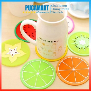Dụng Cụ Lót Ly PUCA, Lót Ly Hình Trái Cây Bằng Nhựa Dẻo Xinh Xắn