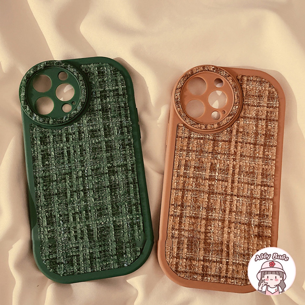 Ốp Điện Thoại Da Giả Viền TPU Dẻo Màu Nâu Cổ Điển Chống Bám Mồ Hôi Cho IPhone 14 Pro Max 11 13 12 11 Pro Max X XS XR