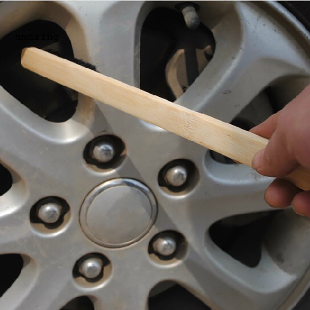 Cọ Vệ Sinh Bánh Xe Hơi Tay Cầm Dài 40cm Bằng Tre Tiện Dụng