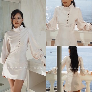 Mandarin Dress - đầm satin cổ tàu