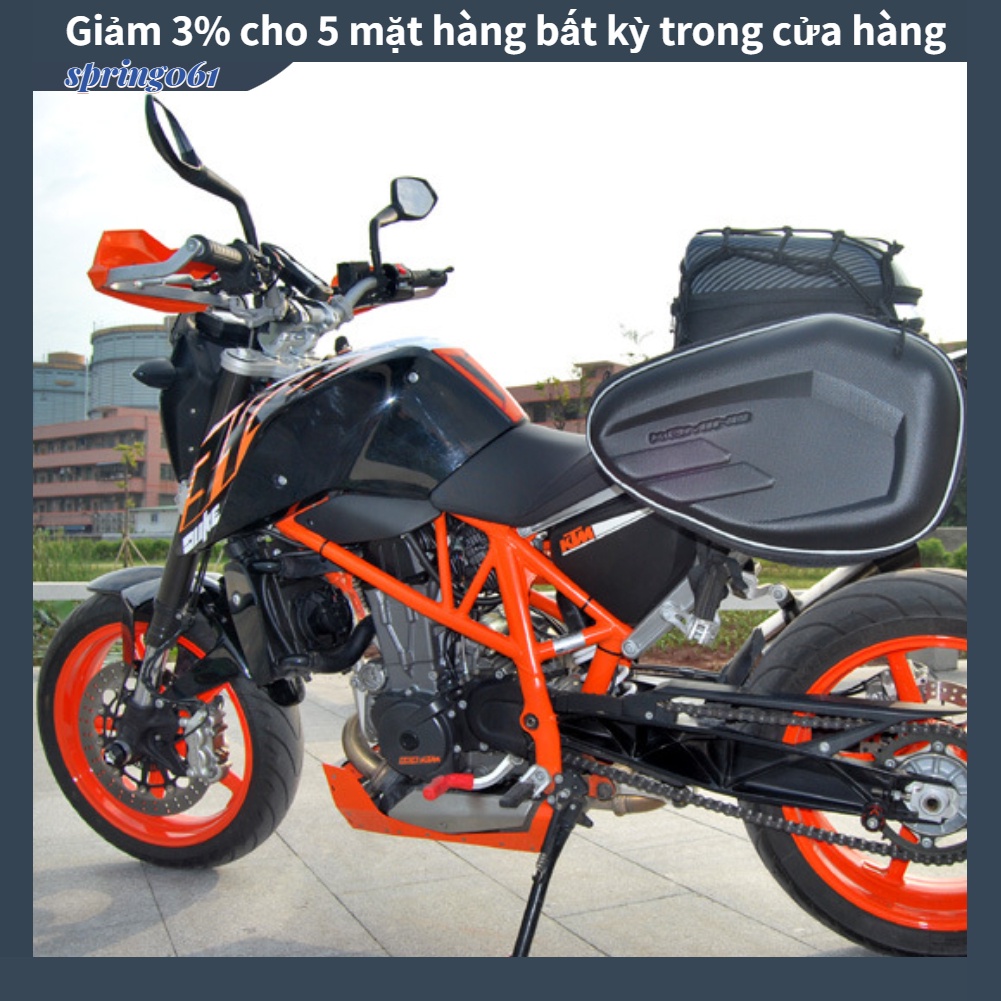 Spring061 2 CÁI Túi yên xe máy Không thấm nước Ghế bên hông Mũ bảo hiểm Hành lý 58L để đi du lịch Đạp mô tô cắm trại
