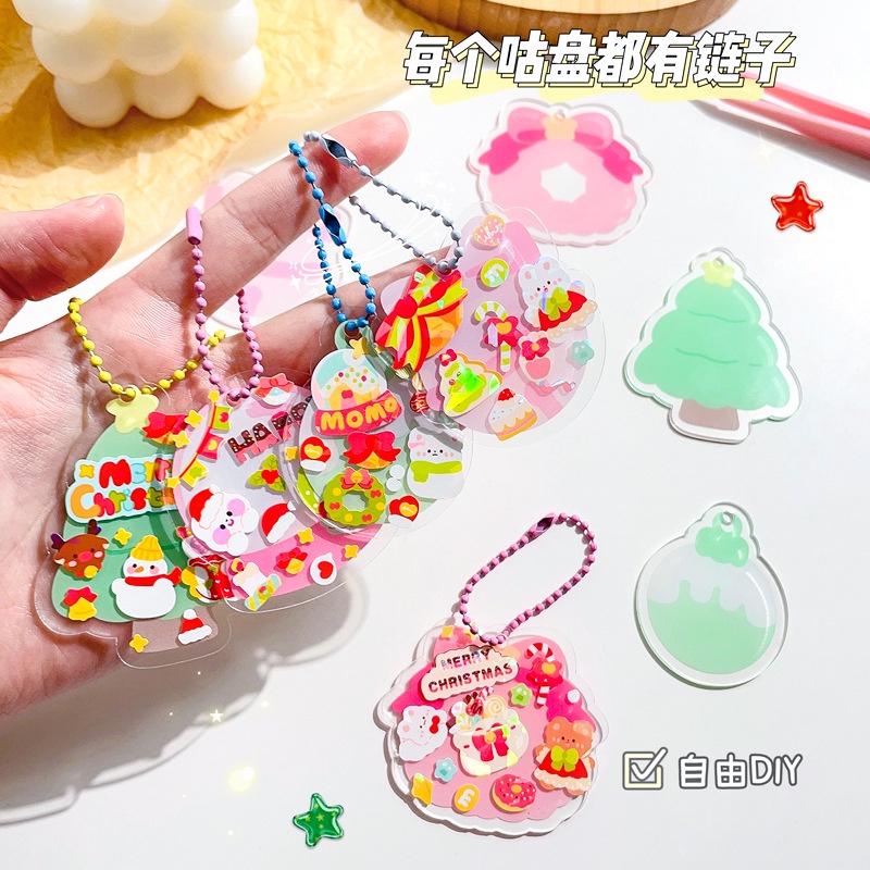Móc Khóa Thẻ Goo Goo Bằng Acrylic Thủ Công Nhiều Màu Sắc Sáng Tạo DIY