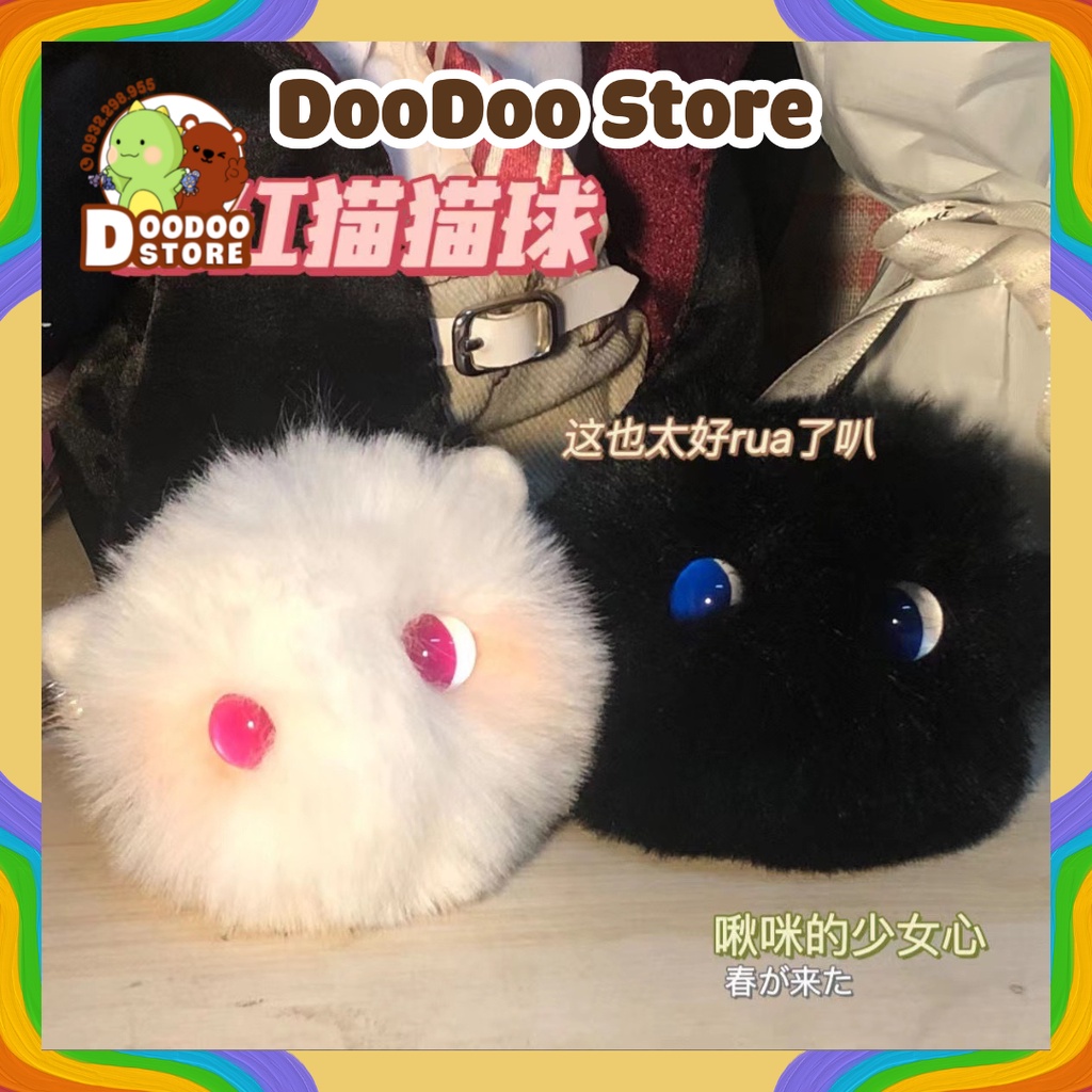 Móc khóa Bông tròn đáng yêu A93, Móc chìa khóa/ balo bông xinh xắn