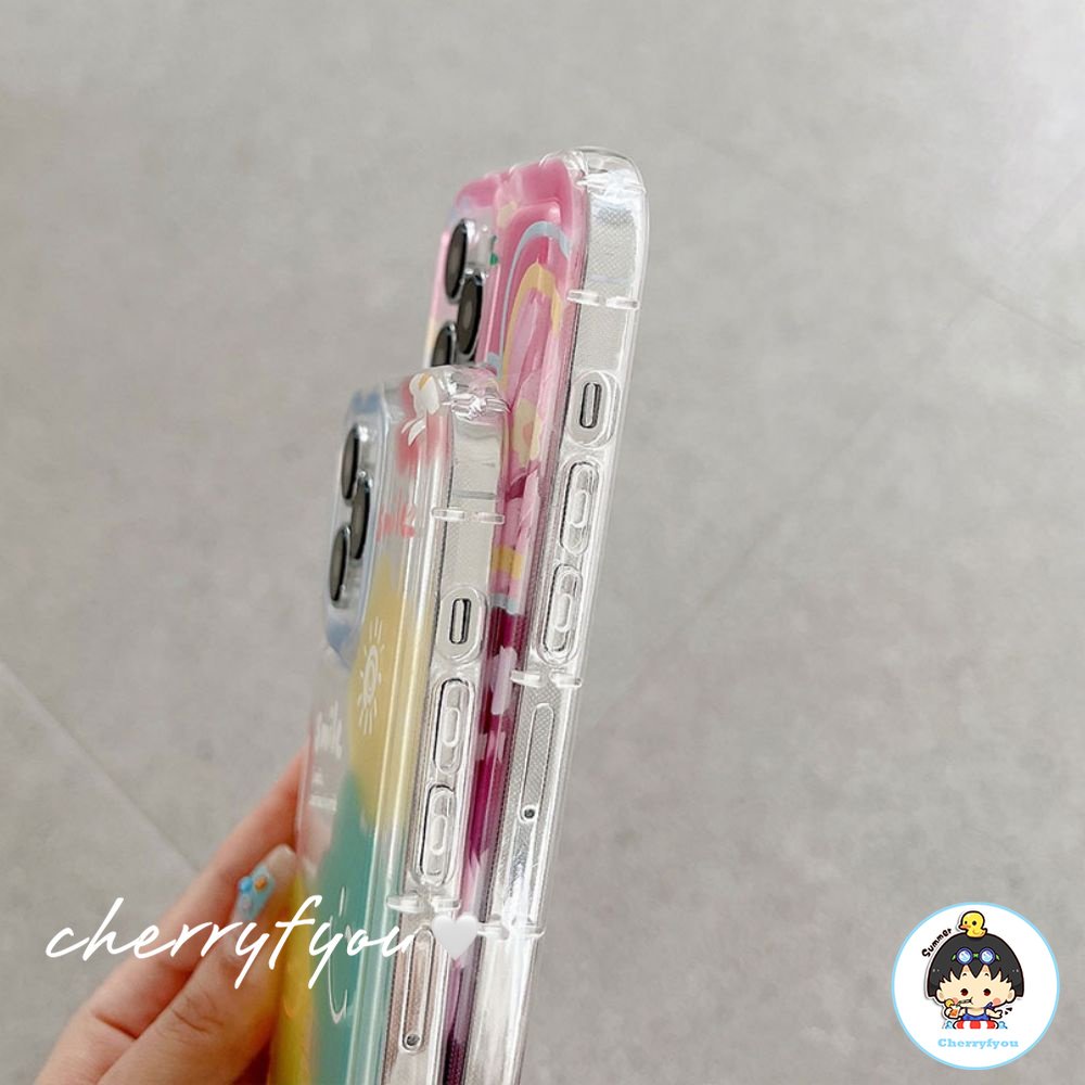 Ốp Điện Thoại TPU Mềm Trong Suốt Họa Tiết Hoa Mặt Cười Cho IPhone 11 12 13 14 Pro Max XS XR 7 8 Plus