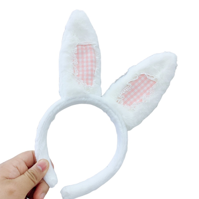 Băng Đô Tai Thỏ Phối Lông Phong Cách Lolita Dễ Thương