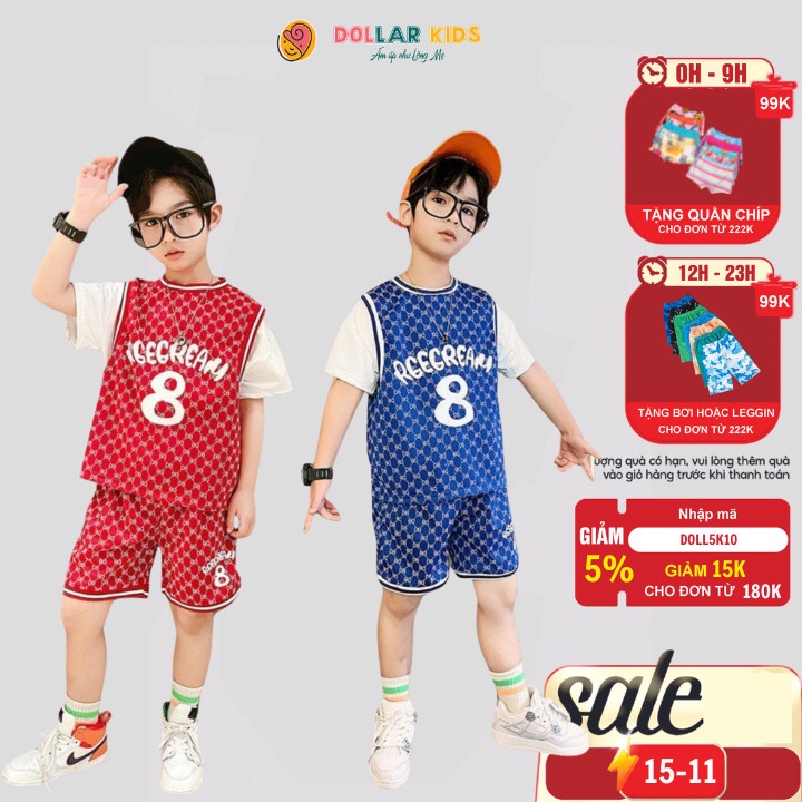 Đồ Bộ Cho Bé Trai Hãng Dollarkids Dành Cho Bé Tư 2 Tuổi Trở Lên Vải Co Giãn Thoáng Mát
