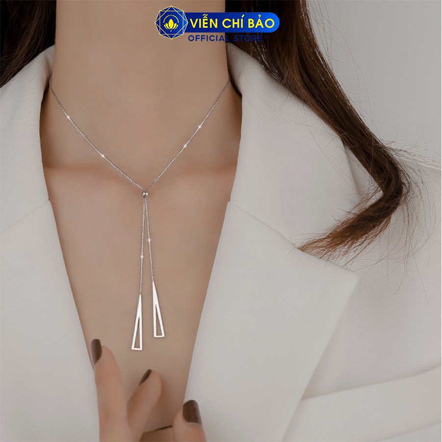 Dây chuyền bạc nữ choker đa giác chất liệu bạc thái 925 thời trang phụ kiện trang sức nữ Viễn Chí Bảo D000060
