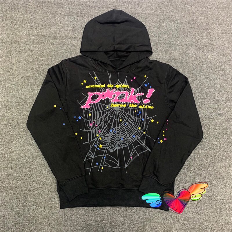 Hip Hop Web Puff Print Sp5der 555555 Áo Hoodie Nam Nữ 1: 1 Chất Lượng Cao Trẻ Bandit Thiên Thần Nhện
