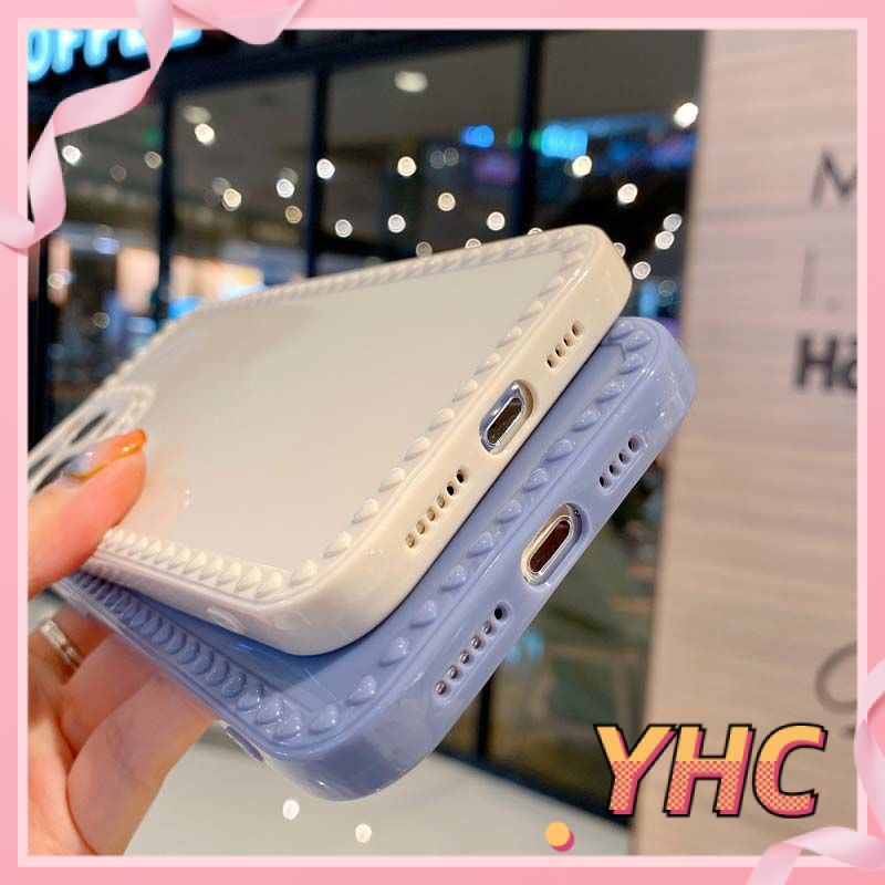 Ốp Điện Thoại Màu Trơn Họa Tiết Trái Tim Cho iPhone 6s 6splus 7 7plus 8 8plus X XS 11 12 Pro Max Plus Promax-020