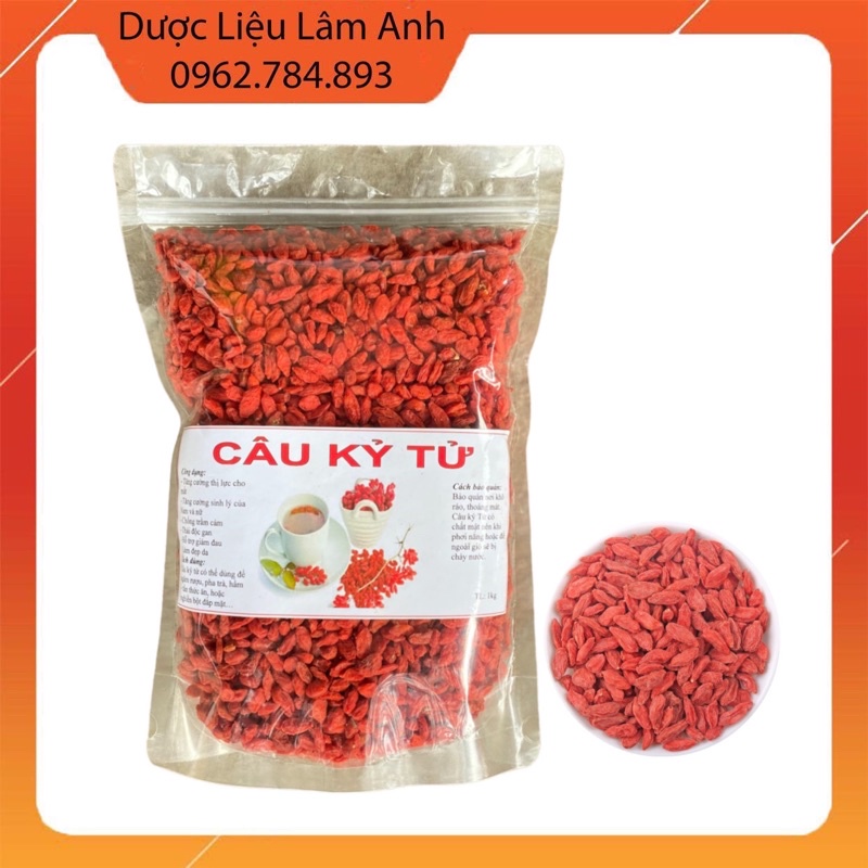 Kỷ Tử Đỏ (Câu Kỉ Tử) 1Kg Sấy Khô Quả To Đỏ Đều Giúp Đẹp Da, Bổ Máu, Dễ Ngủ, Sáng Mắt
