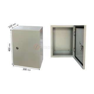 Vỏ tủ điện 400x300x210mm dày 1,2mm, tủ sắt sơn tĩnh điện kín nước, 1 lớp cửa, hàng công ty sản xuất dày