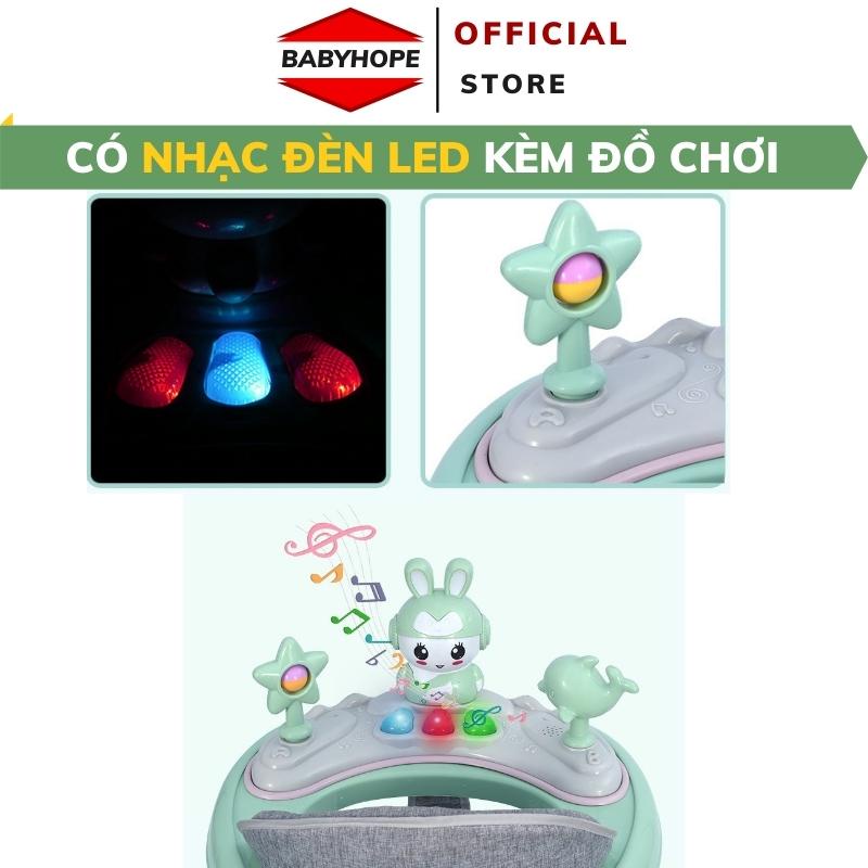 Xe tròn tập đi cho bé 2in1 BABYHOPE kết hợp  bàn ăn dặm có nhạc,đèn Hàng loại 1 tốt nhất