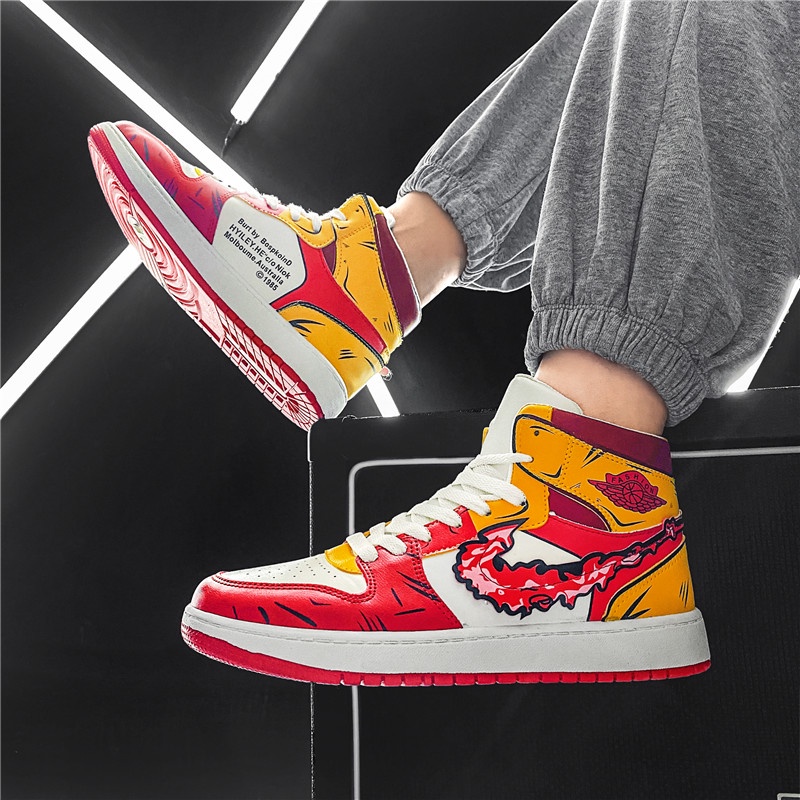 Giày Sneaker Nam Cổ Cao In Hình Anime Demon Slayer Kokushibou Thoải Mái Thời Trang Mới