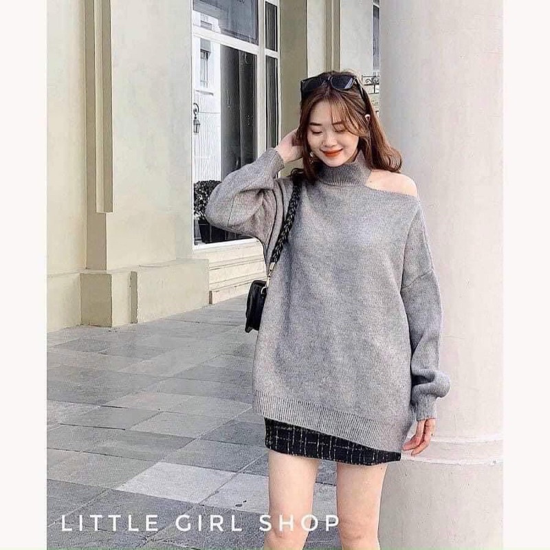 Áo Khoét Vai Bo Len Tăm Siêu Xinh