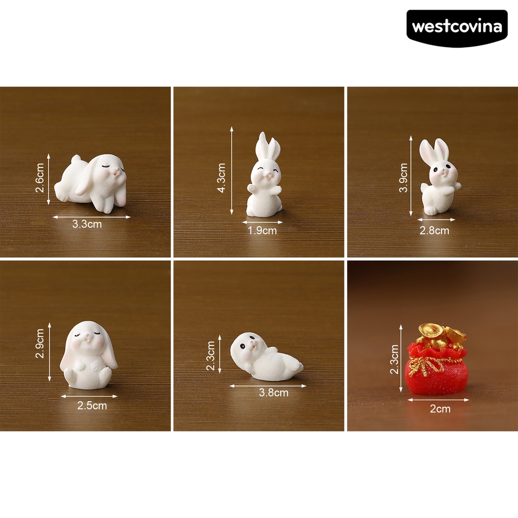 [Hot]☃Set 2 Đồ Chơi Thỏ Nhựa Dễ Thương Trang Trí Phòng Ngủ
