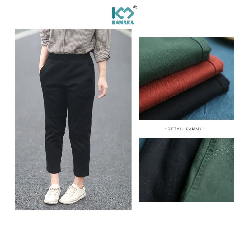 Quần baggy nữ KAMAKAhai túi chéo có khuy cài NU453