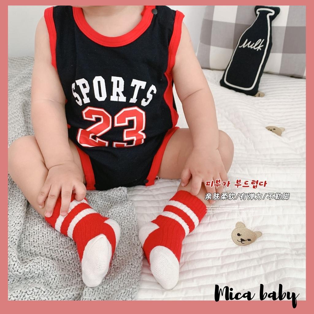 Tất vớ cao cổ cho bé kiểu dáng kẻ ngang đáng yêu cho bé T33 Mica baby