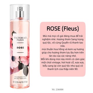 Xịt thơm toàn thân bodymist victoria fleur mùi rose - 236ml