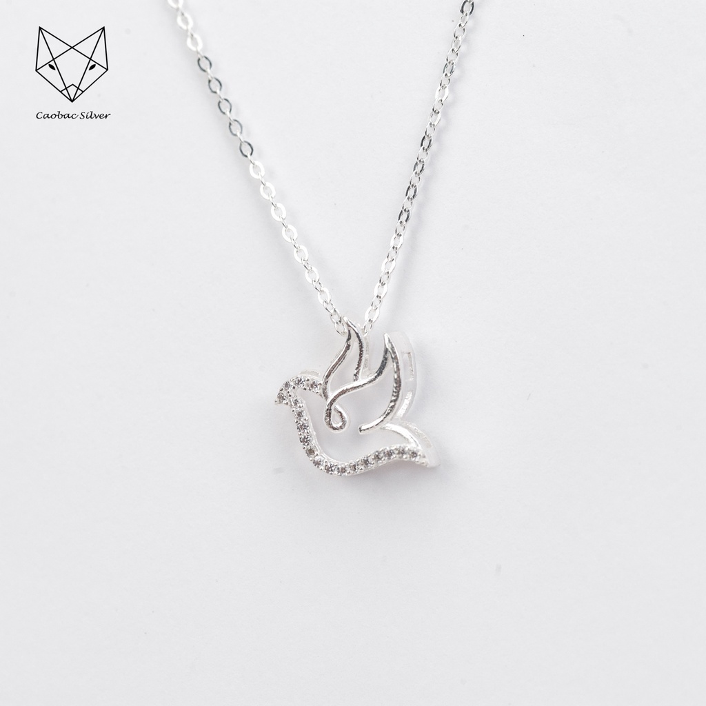 Dây Chuyền Bạc Ta Cao Cấp CaoBac Silver Bồ Câu Thiết Kế Độc Lạ, Tinh Tế , Thanh Lịch Dành Tặng Riêng Cho Các Bạn Nữ