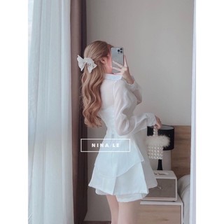 SET ÁO XOẮN EO + CROP TRẮNG + SHORT